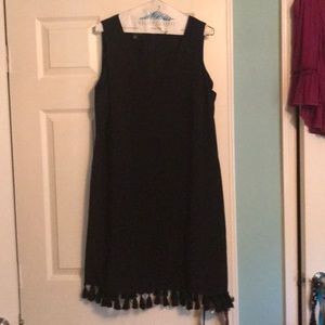 Size 16 v-neck dress with fringe hem.